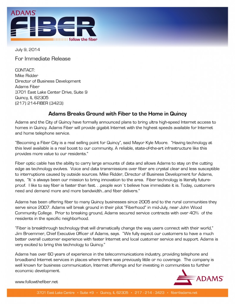 Adams Fiber Press Release_Breckenridge-01